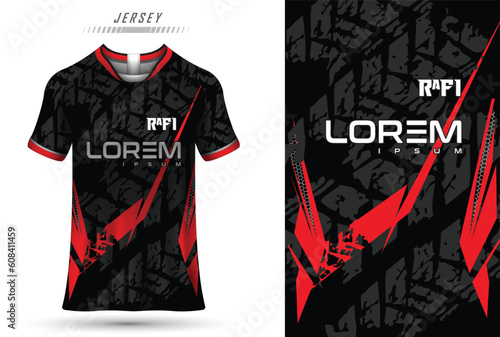 t-shirt sport design template, Soccer jersey mockup for football club. uniform front view