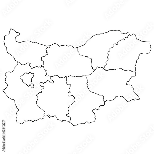 Bulgaria map background with states. Bulgaria map isolated on white background. Vector illustration