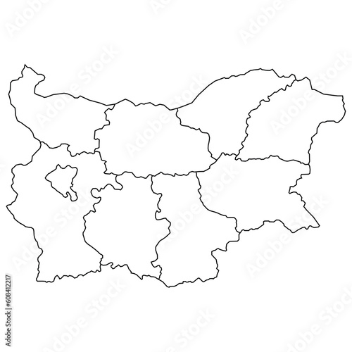 Bulgaria map with administrative divisions and borders. High detailed vector map of Bulgaria for infographic, web and presentation.
