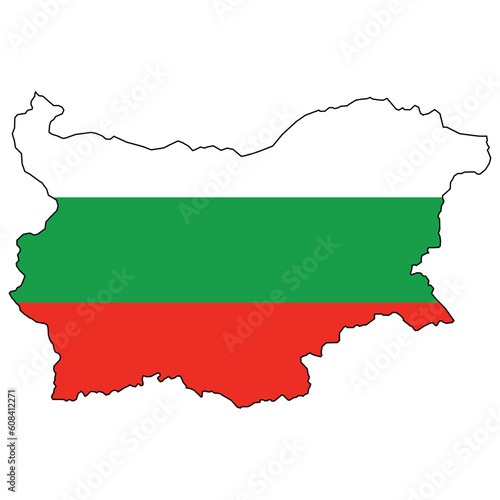 Bulgaria maps background with states and flag. Bulgaria map isolated on white background. Vector illustration. Europe