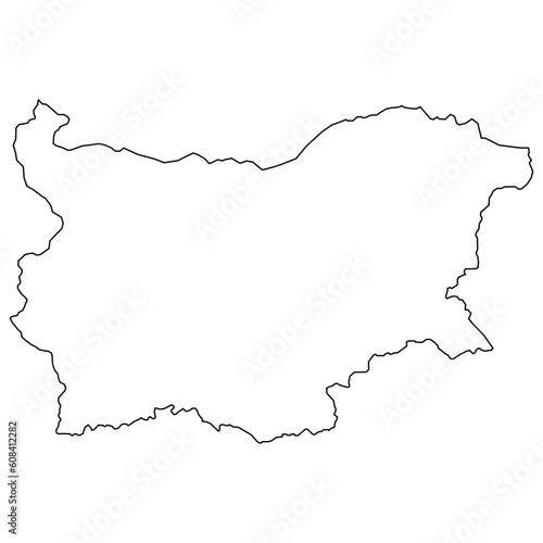 Simple Bulgaria map. Outline Bulgaria map isolated on white background. Vector template for infographic and education.