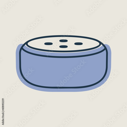 Small smart speaker with voice recognition icon