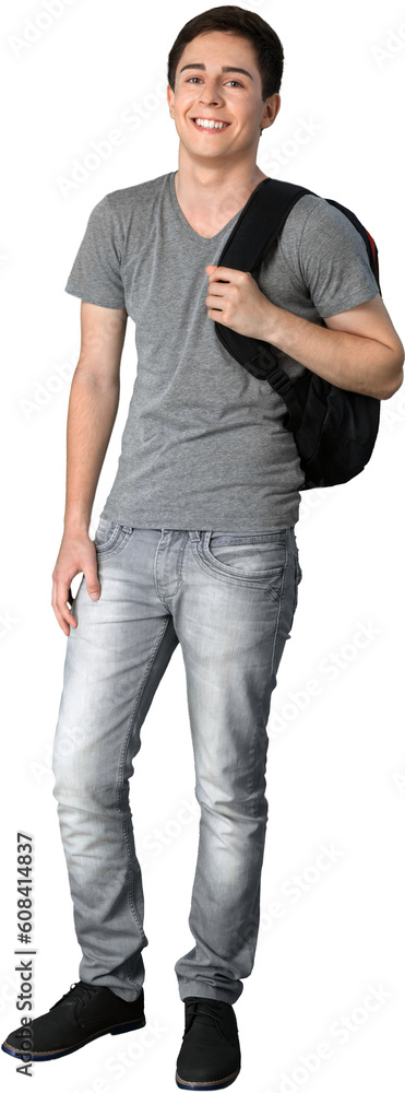 Portrait of Smiling Student with Backpack Portrait of Smiling Student with Backpack