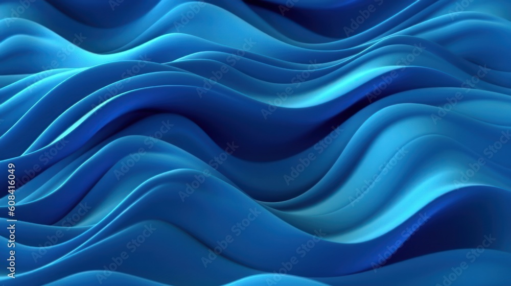 Vector blue abstract background with realistic waves and lines. Generative AI Vector blue abstract background with realistic waves and lines. Generative AI