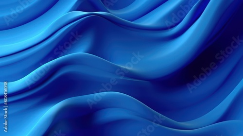 Vector blue abstract background with realistic waves and lines. Generative AI