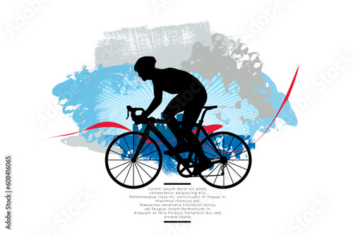 Sport background with active young person for internet banners, social media banners, headers of websites, vector illustration 
