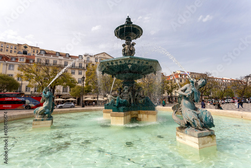Rossio Square South Fountain Fonte Sul do Rossio in Lisbon