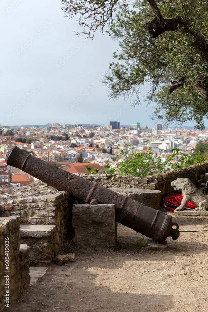 View from the Sao Jorge Castle on a summer day in Lisbon