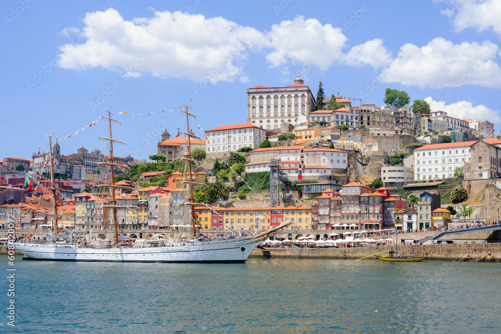 View of the city of Porto, Douro River.