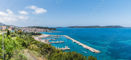 Fototapeta Naklejka Na Ścianę i Meble -  Pilos view from the top on a beautiful spring day, Messinia, Greece