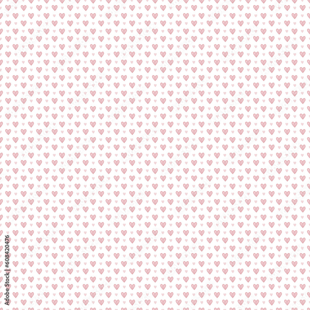 Geometric seamless pattern with tiny blue hearts.