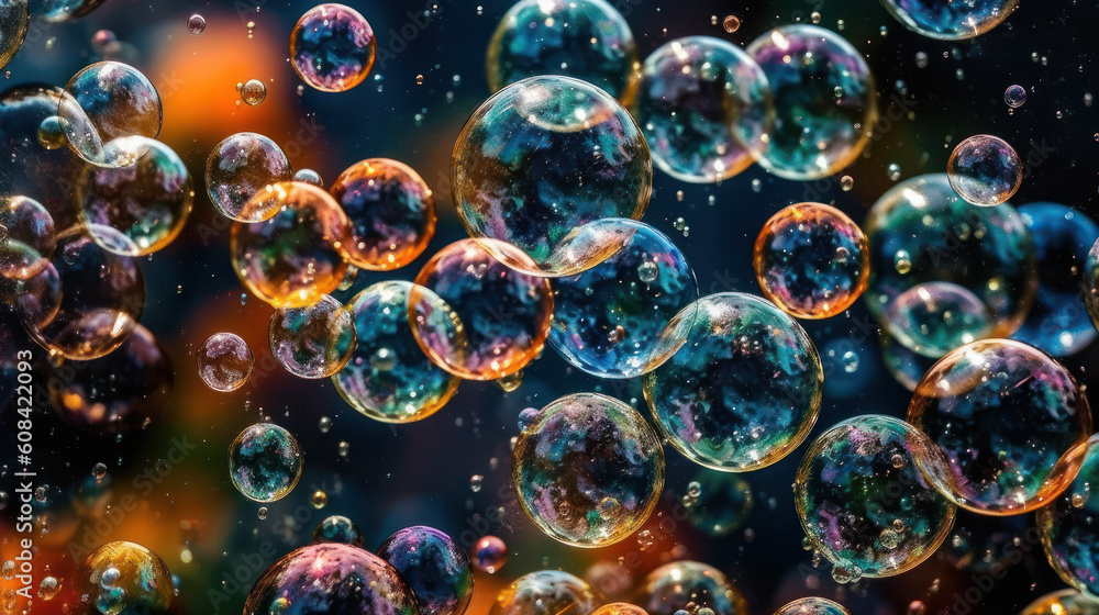 Bubble Dreams: A Whimsical Tapestry of Soap Bubbles. Generative AI