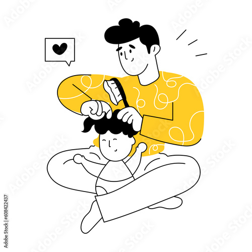 Dad Combing