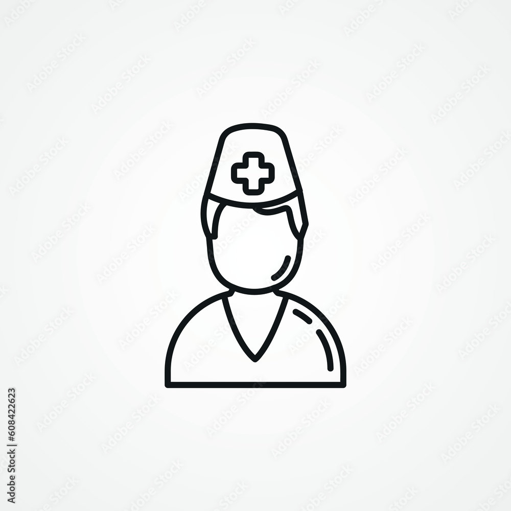 doctor avatar line icon. doctor avatar outline icon. doctor avatar line icon. doctor avatar outline icon.