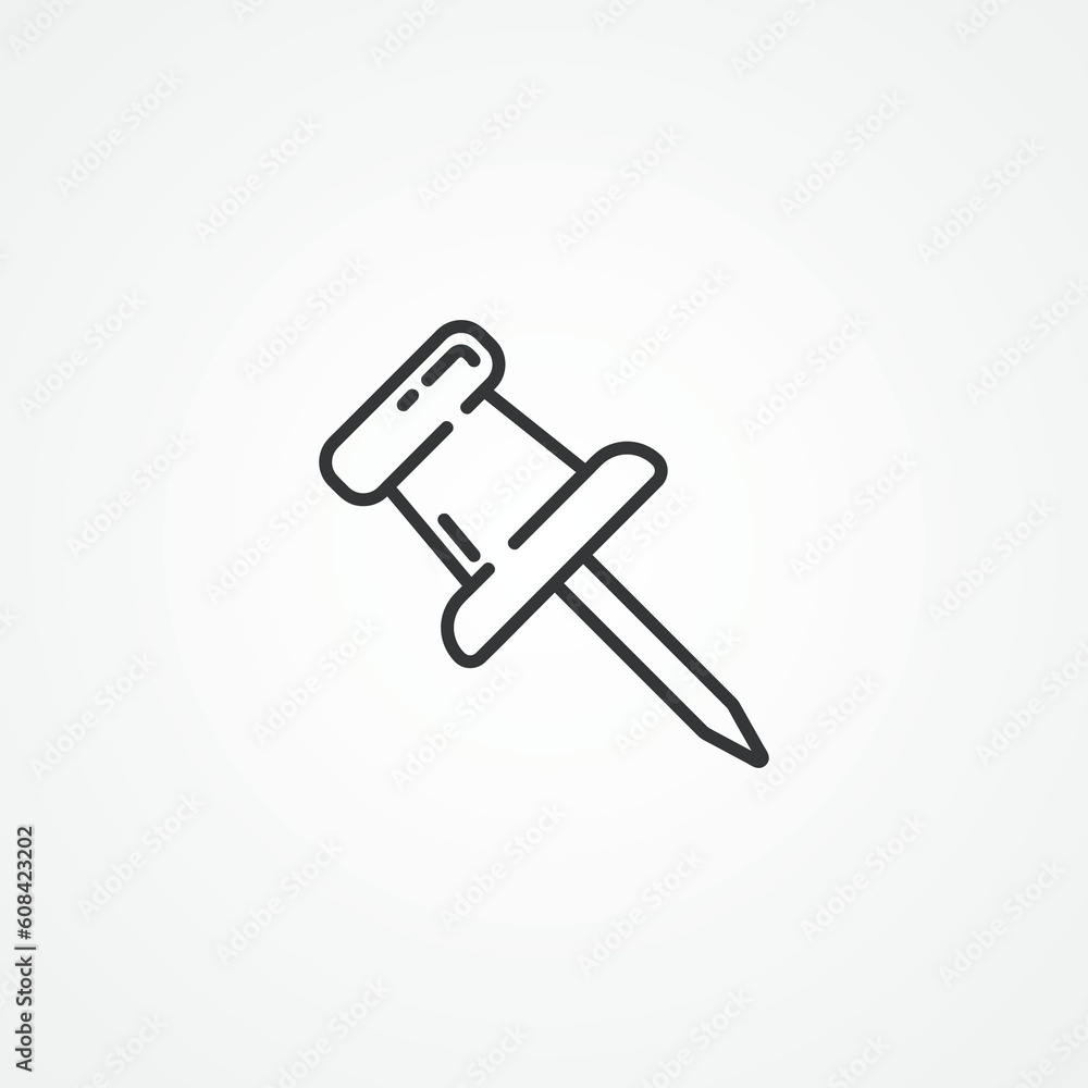 push pin line icon. push pin outline icon push pin line icon. push pin outline icon