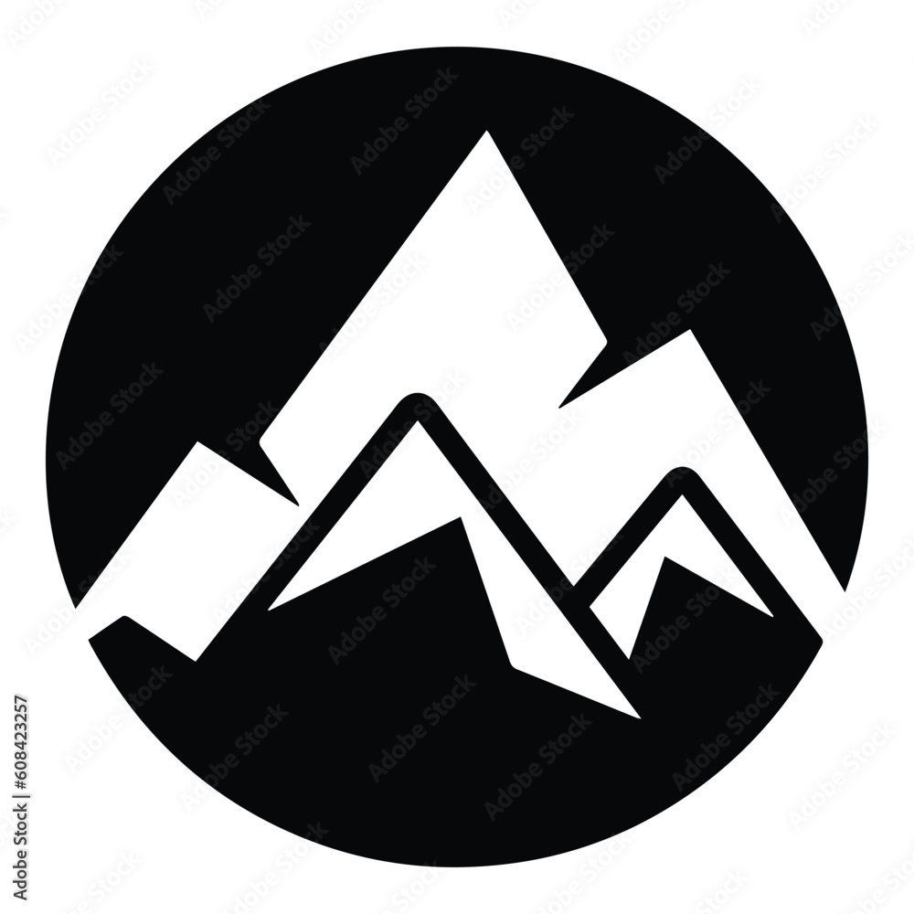 Mountains Flat Icon Isolated On White Background Mountains Flat Icon Isolated On White Background