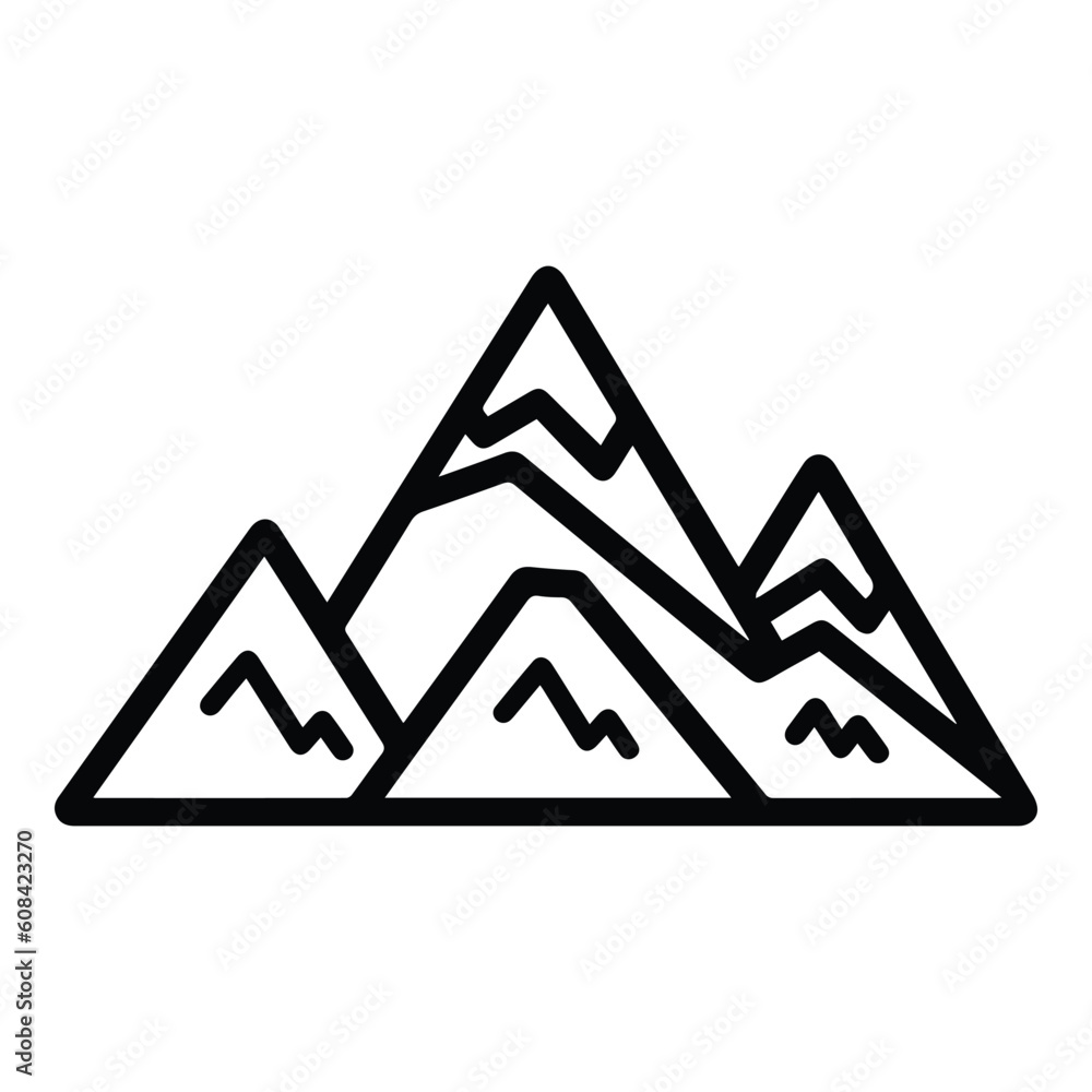 Mountains Flat Icon Isolated On White Background Mountains Flat Icon Isolated On White Background