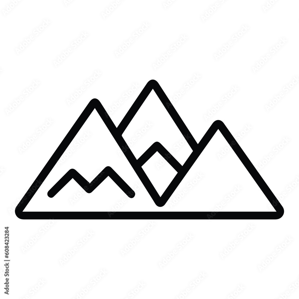Mountains Flat Icon Isolated On White Background Mountains Flat Icon Isolated On White Background