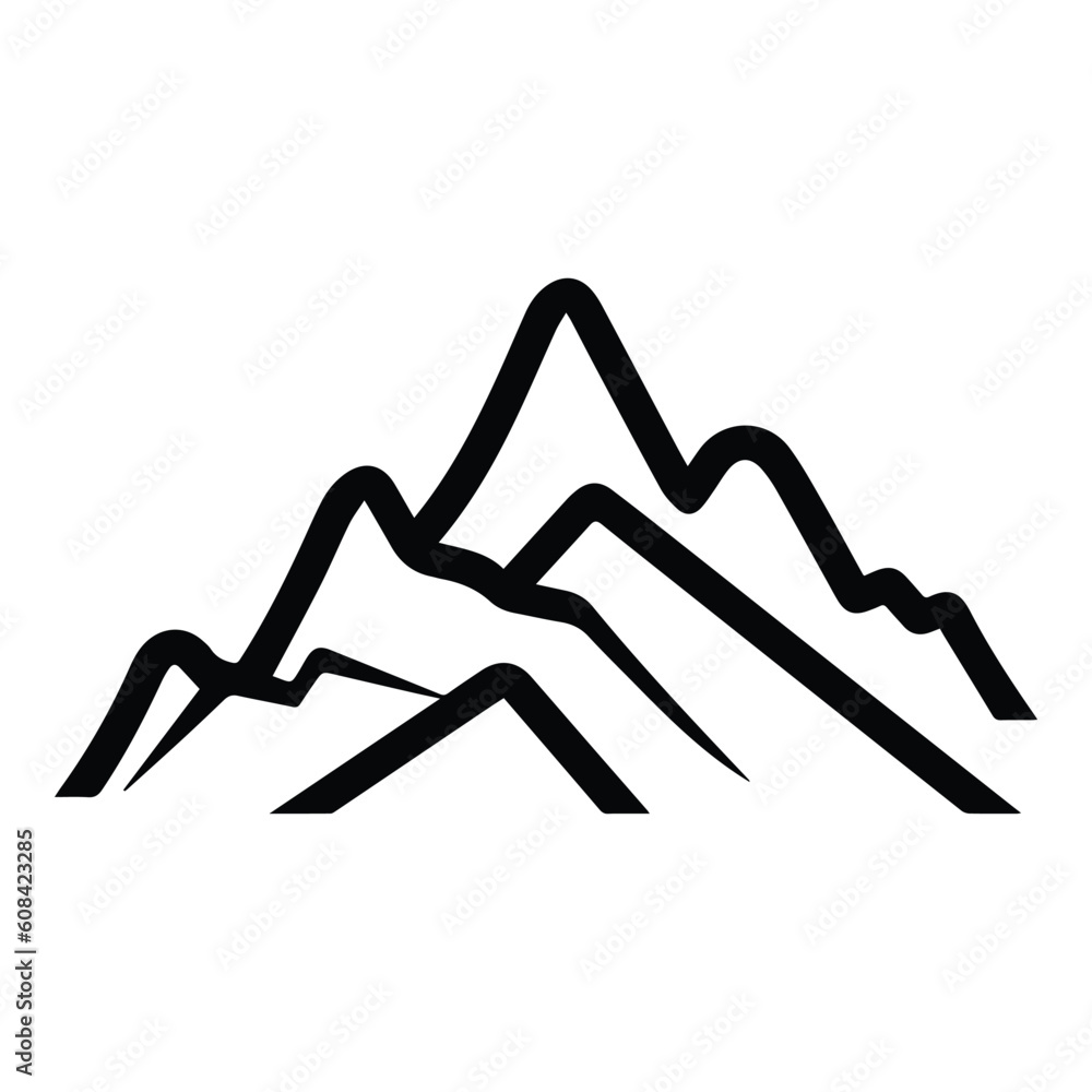 Mountains Flat Icon Isolated On White Background Mountains Flat Icon Isolated On White Background