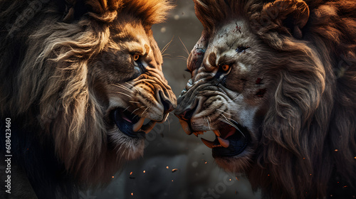 Lions Duel in Burning City 