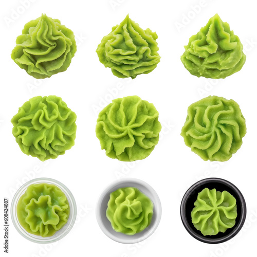 Wallpaper Mural A set of wasabi pasta isolated on transparent background