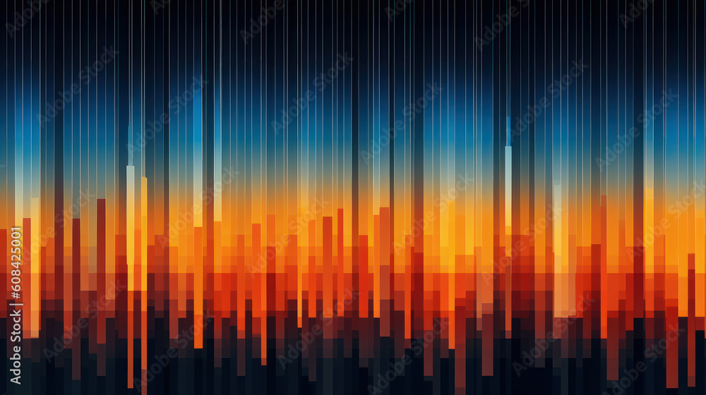 Transcendent Horizon: A Blue to Orange Color Gradient Background. Generative AI