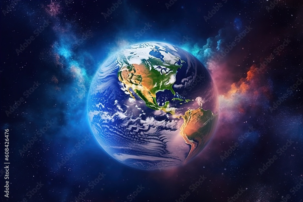 Fototapeta premium Global warming concept, Earth in flames with smoke.