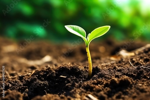 Young sprout in springtime,Closeup.