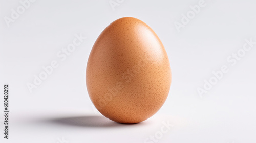 fresh chicken egg close-up on white background, AI generated
