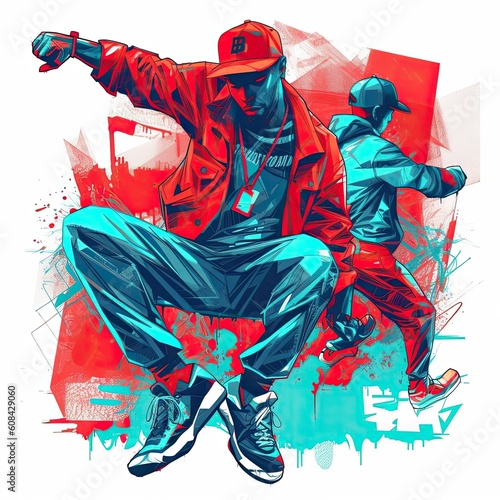 Street dance sports illustration - made with Generative AI tools
