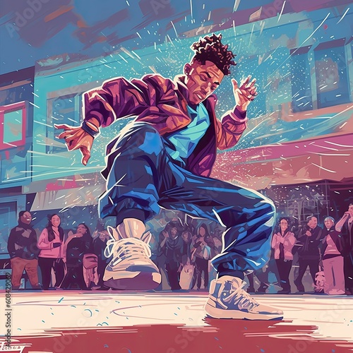 Street dance sports illustration - made with Generative AI tools