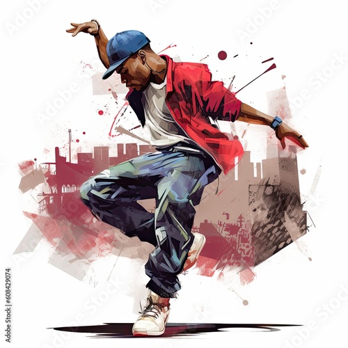 Street dance sports illustration - made with Generative AI tools