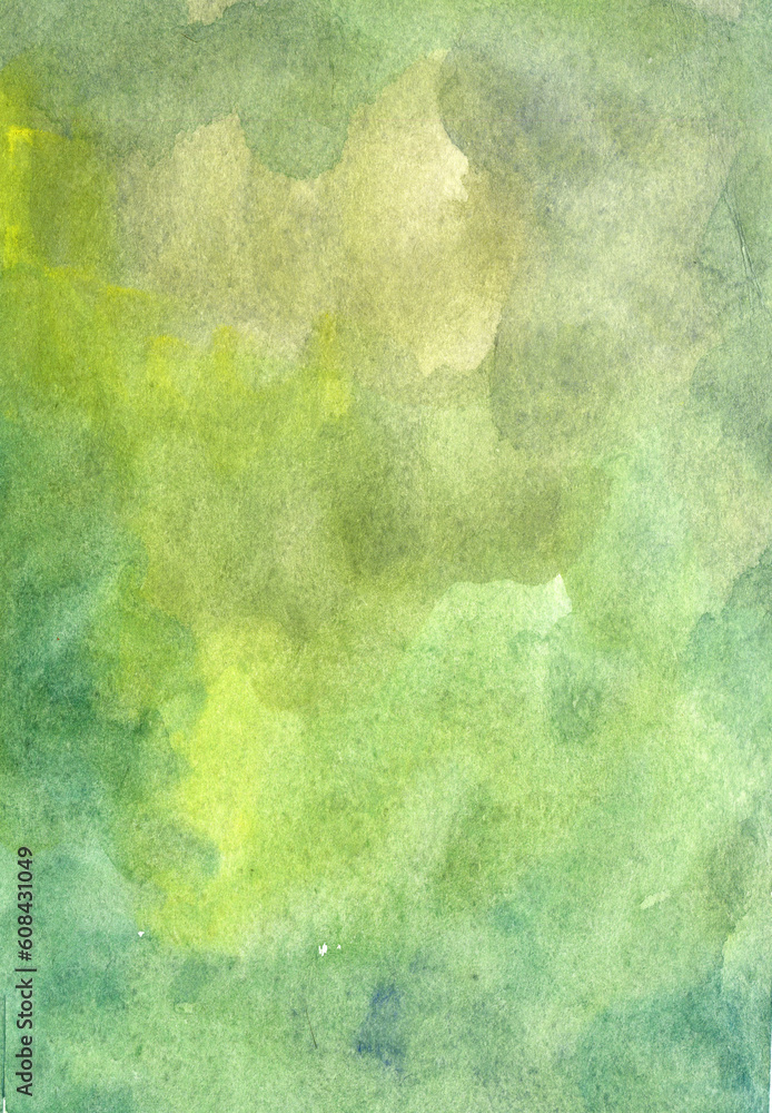 Green-yellow hand-drawn watercolor background