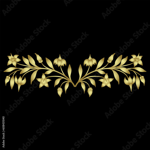 Foto Symmetrical floral design or frame with two blooming branches of nightshade plant