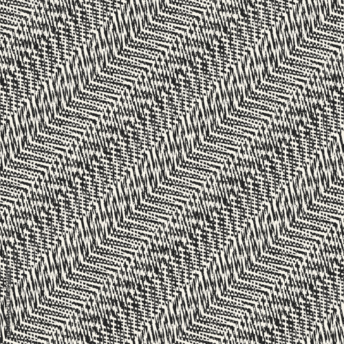 Monochrome Irregularly Woven Textured Diagonal Striped Pattern