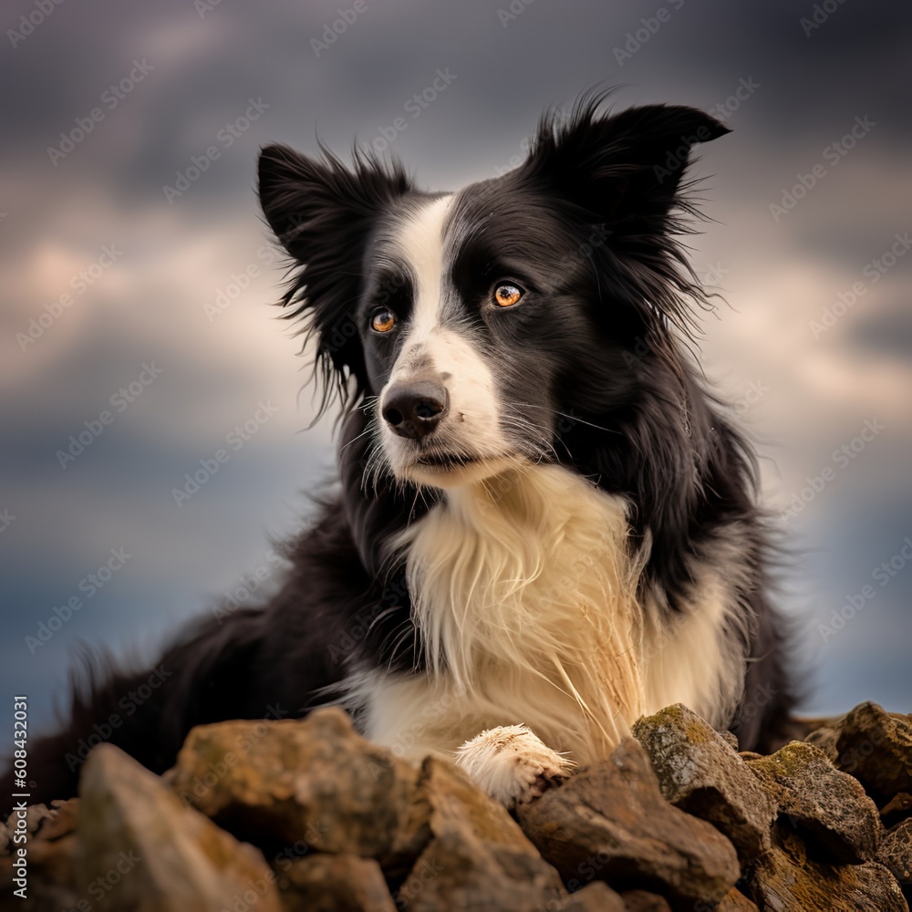 Thoughtful Border Collie Pondering