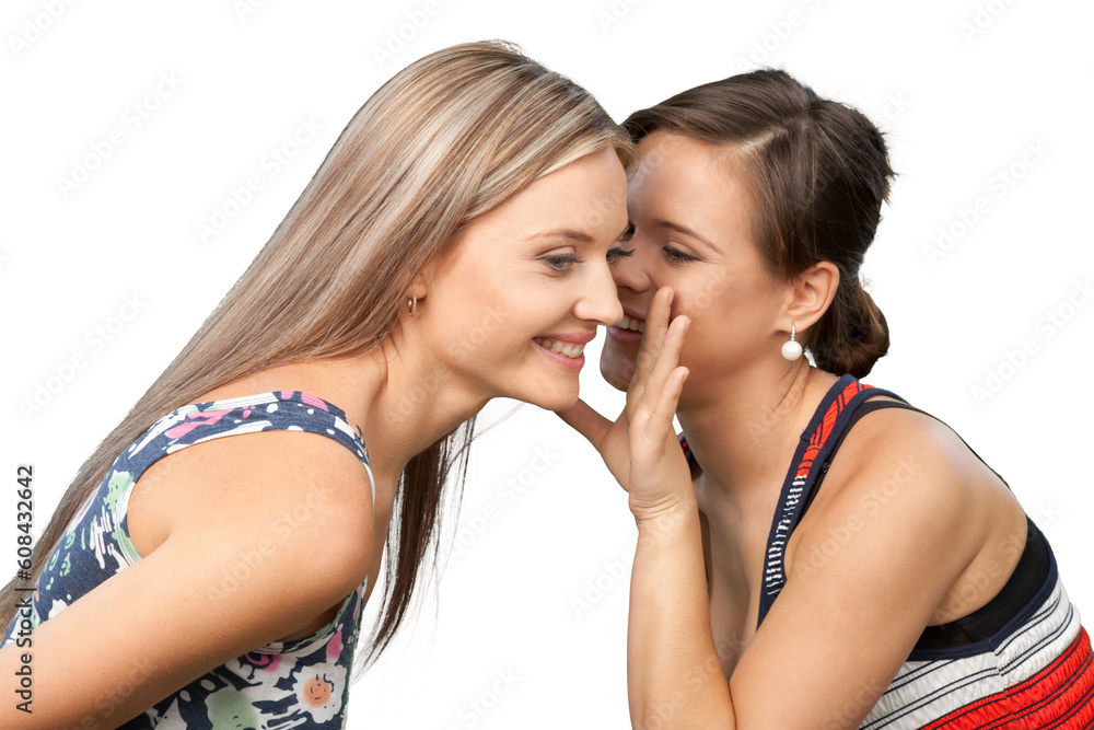 Portrait of Two Girlfriends , Sisters Gossiping Portrait of Two Girlfriends , Sisters Gossiping