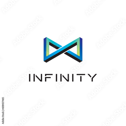 Infinity triangle logo design, business logo, Eternity limitless boundless endless continuity