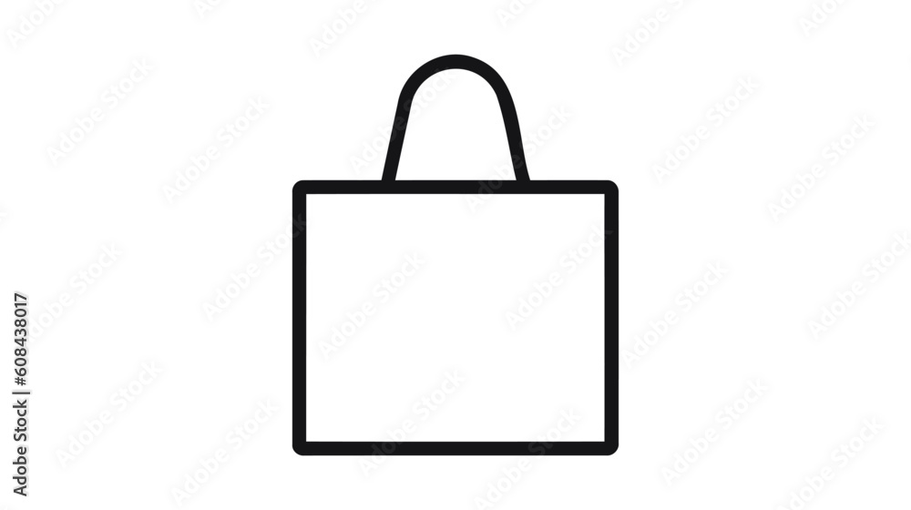 Shoping bag icon in flat style. Handbag sign vector illustration on white isolated background. Package business concept Shoping bag icon in flat style. Handbag sign vector illustration on white isolated background. Package business concept