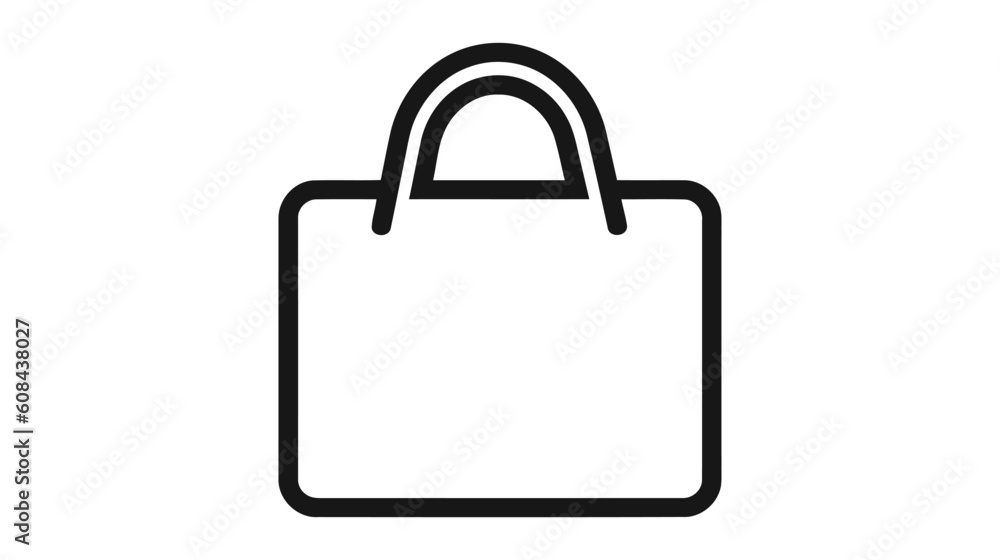 Shoping bag icon in flat style. Handbag sign vector illustration on white isolated background. Package business concept Shoping bag icon in flat style. Handbag sign vector illustration on white isolated background. Package business concept