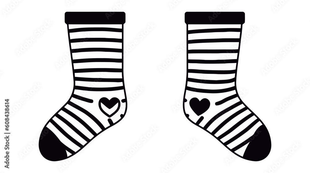Socks outline icon, vector logo. Illustration isolated on white background Socks outline icon, vector logo. Illustration isolated on white background