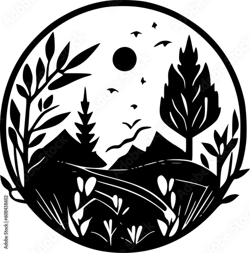 Nature | Black and White Vector illustration