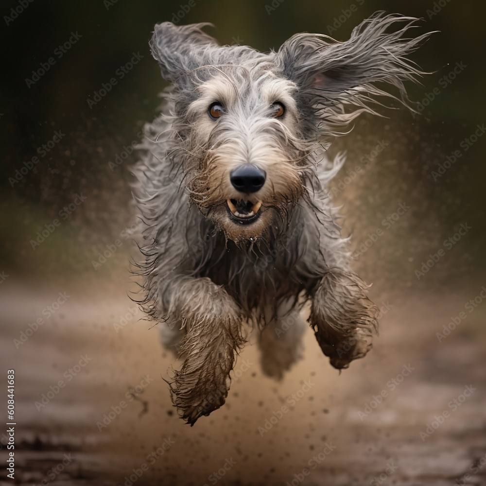 Naklejka premium Athletic Scottish Deerhound in Action
