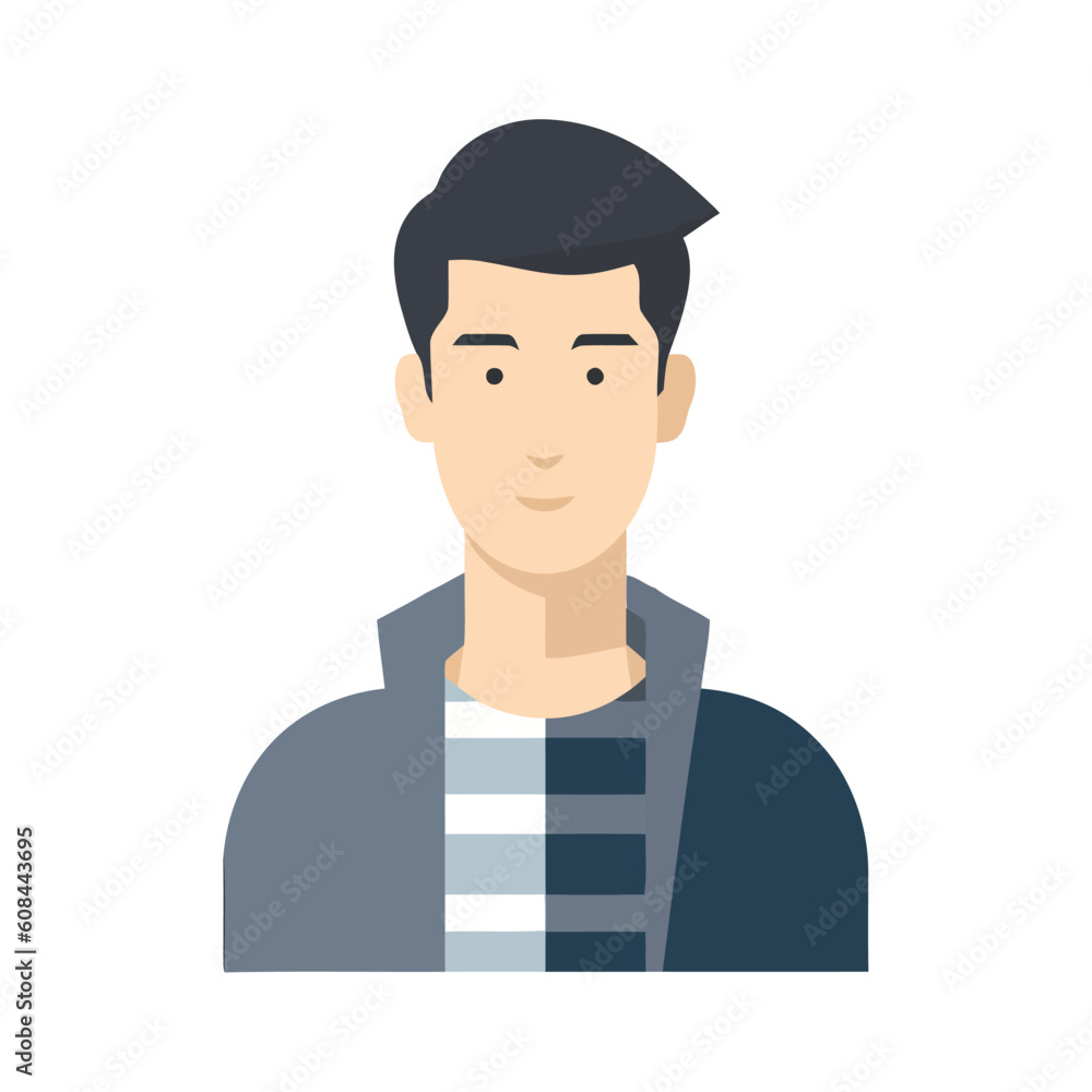 Smiling man icon young character