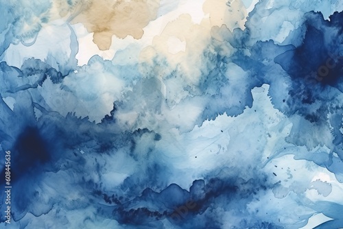 abstract watercolor blue background texture painterly. generated ai © Маргарита Вайс