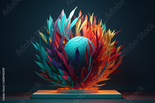 An abstract 3D light model inspired by the vibrant colors and patterns found in nature.