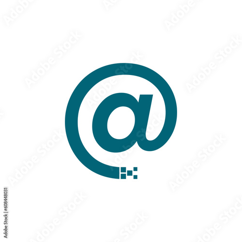 Symbol @ digital web software internet logo design vector template editable royalty free image download  