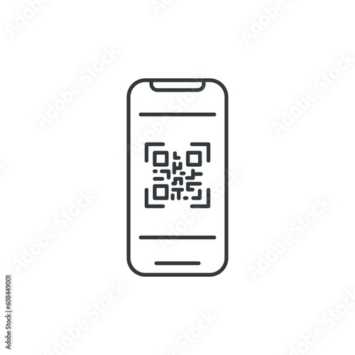 Simple QR code scan. Vector QR code icon