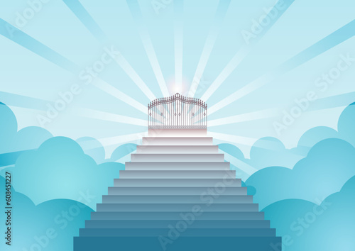 belief and faith of another religion called heaven vector illustration