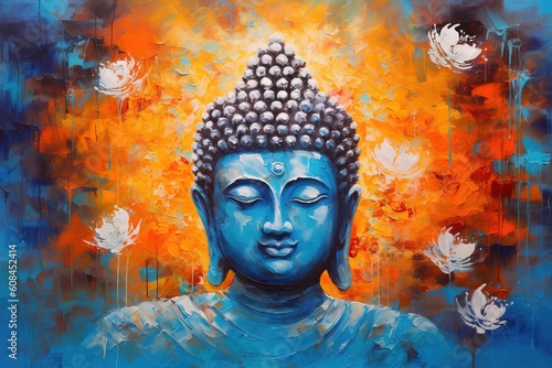 Acrylic on Canvas, buddha, cavas, painting, colour